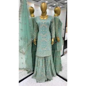 Conjunto de Top, Pantalón y Dupatta para Fiesta, Hermoso para Mujer - Product Image 4