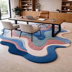 Tapis abstrait en laine, tapis moderne de luxe tufté à la main, tapis design, tapis de luxe pour la maison, pour salon, chambre à coucher, décoration intérieure - Product Image 3