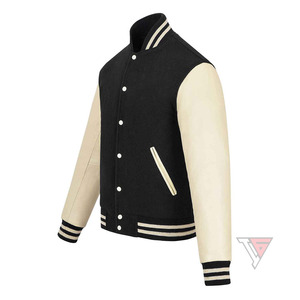 Chaquetas Letterman de Lona de Invierno con Nombre de Equipo Personalizado |   Chaqueta Personalizada con Botones de Cuerno y Logotipo Universitario Estándar Profesional - Product Image 2