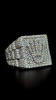 Hiphop Style Argent 925 Hommes Bague Glacé VVS1 Mêlée Moissanite Diamant Pave Réglage Logo Personnalisé Bague Bande Fine Jewelry