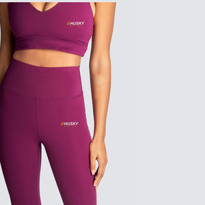 HUSKY Women's Ribbed Sports <b>Bra</b> & Leggings Set <b>Blue</b> Seamless Fitness Wear Breathable Racerback Scoop Neck Medium Support - Product Image 6