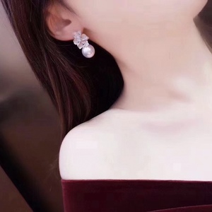 Pendientes Colgantes de Perlas Naturales de Color Púrpura Emperador, Versátiles, con Esencia de Amor, en Oro de 18 Quilates, Nueva Colección Primavera/Verano, 9-10 mm, Redondos, Combinación Perfecta - Product Image 1