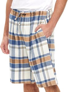 Shorts en flanelle de coton pour hommes, longueur genou, style boxer, pour le sommeil, pyjama à carreaux, en polaire, pour hommes - Product Image 3