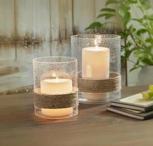 Porte-bougie rond en verre fait main pour la décoration de la maison, Pâques, anniversaire, Noël, centre de table de mariage - Product Image 1