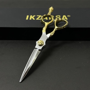 Ciseaux de coiffure professionnels 440c Dragon pour droitiers, ciseaux de barbier en acier inoxydable japonais de haute qualité, légers et sûrs - Product Image 2