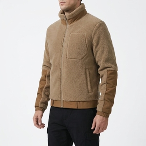 Chaqueta de Forro Polar Sherpa Personalizada para Hombre con Logotipo, Cuello Alto, Cierre Completo, Abrigo Térmico Cálido para Invierno - Product Image 3