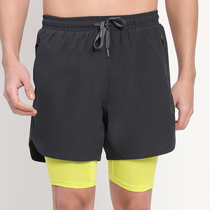 <b>Men</b>’s Outdoor Running Double <b>Shorts</b> Breathable Athletic <b>Shorts</b> with Built-in <b>Compression</b> - Product Image 2
