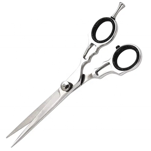 Tijeras de peluquería profesionales, hoja de acero inoxidable, punta afilada, para diestros, mango mediano, para uso de barbero, diseño personalizado - Product Image 2