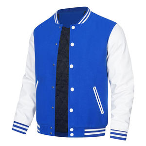 Vestes coupe-vent de style universitaire respirantes, col rond, impression de logo personnalisée, manches longues, veste de baseball universitaire pour hommes - Product Image 3