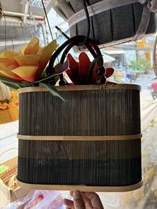 Traditional Woven Bamboo Suitcase Basket | Versatile Gift Presentation <b>Box</b> for Mid-Autumn & Lunar New Year Bamboo basket <b>box</b> - Product Image 6