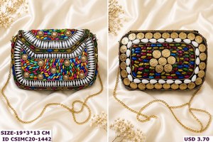 Craftstages International Designer Artisanal Chaînes De Mosaïque En Métal Embrayage Dames Boîte Multicolore Sacs De Soirée À Rabat À Motifs - Product Image 3
