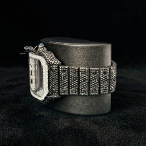 Montre de luxe pour homme, entièrement pavée de diamants Moissanite noirs et blancs, automatique, en acier inoxydable, style Hip Hop. - Product Image 5