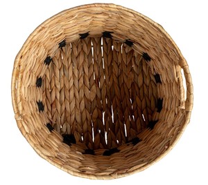 Large Handwoven Water Hyacinth <b>Basket</b> with Cutout Handles Decorative <b>Wicker</b> Storage <b>Basket</b> for Laundry, Toys and Home Storage - Product Image 2