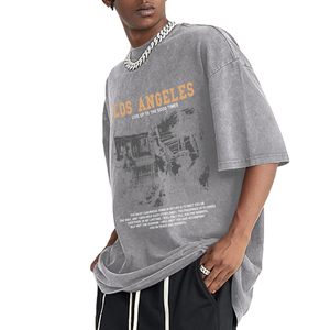 Camiseta de cuello redondo para hombre, oversize, de corte holgado, hombros caídos, manga corta, de algodón, estilo casual y streetwear - Product Image 5