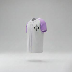 Maillots de baseball en polyester 100% à impression numérique, respirants, séchage rapide, col en V, manches courtes, 240g, toutes saisons, RIVIAN - Product Image 2