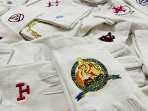 Guantes Masónicos Blancos con Símbolo Azul, Diseño Personalizado, Transpirables, Duraderos, de Algodón, Largos hasta la Muñeca, para Uso Diario, Deportes, para las Cuatro Estaciones - Product Image 4