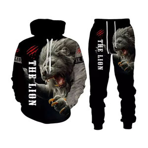 Ensemble de jogging pour hommes, survêtement de sport pour hommes, polyester et coton, impression par sublimation, survêtements pour hommes confortables - Product Image 2
