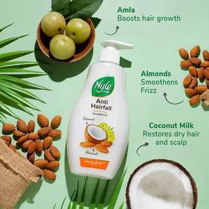 Champú 2 en 1 fuerte y saludable contra la caída del cabello, enriquecido con almendras y brotes de mungo, fórmula suave que nutre el cabello. - Product Image 6
