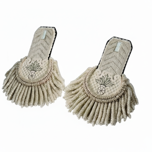 Epaulettes Bordados a Mano con Flecos de Hilo Plateado, Par Decorativo para Uniformes de Desfile y Ceremoniales, ¡Gran Venta! - Product Image 6