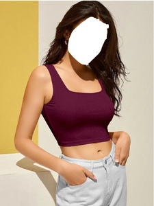 Meilleure vente estivale : Débardeur à fines bretelles pour femmes, coupe ajustée, style crop top, pour adolescentes et femmes, de haute qualité, basique mais au look élégant - Product Image 5