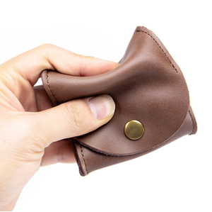 Mini Leather Coin <b>Holder</b> Snap Closure Compact <b>Wallet</b> Teal Color Unisex Minimalist Design <b>holder</b> Genuine leather coin <b>holder</b> - Product Image 5