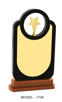 Placa de madera moderna con logotipo personalizado para reconocimiento de empleados y premios de logro, trofeo de madera de color negro.