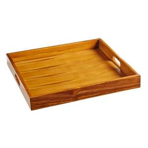 Bandeja de madera y cuero para servir té y café, accesorios de cocina, frutas y alimentos a precios económicos. - Product Image 5