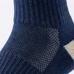 Crew <b>Socks</b> Solid Navy Blue Cotton Polyester Spandex Breathable Knitted for Daily Casual Wear Autumn Season Adult Size - Product Image 4