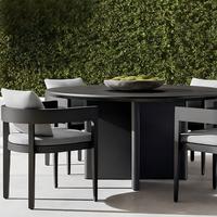 Ensemble de table à manger de patio en aluminium scandinave, meubles de jardin de luxe, résistant aux intempéries, pour restaurant en plein air
