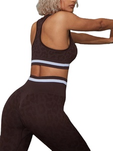 ชุดกีฬาสองชิ้นสำหรับเล่นโยคะของผู้หญิงชุดออกกำลังกายในฤดูร้อนชุดออกกำลังกายลายเสือดาว10ชิ้น - Product Image 3