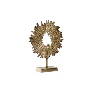 Nouvelle arrivée incroyable, sculpture abstraite artistique en métal doré faite à la main, vente chaude, bon prix, décoration moderne pour la maison et le bureau - Product Image 1