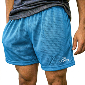 Traje de baño corto de malla para hombre, ligero, informal, para verano, ropa de playa con logo frontal, traje de baño personalizado OEM - Product Image 4