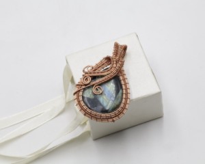 Ametrine Pear Copper Wire Wrapped Pendant | Natural Ametrine Gemstone Handmade Jewelry | Free Size Healing Crystal Pendant - Product Image 4