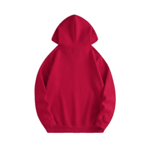 Heavyweight Plain <b>Red</b> Hooded <b>Sweatshirt</b> Custom Logo <b>Men</b> Casual Pullover Hoodie Oversized Street wear Fleece Cotton Hoodie - Product Image 2