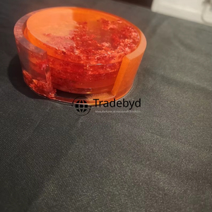 Elegant Resin Handcrafted <b>Coaster</b> Set 4X4 Inches Square Luxury Style in Multiple Colors for Cafe Restaurant Tradebyd - Product Image 3