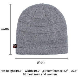 Gorros de punto cálidos para hombre, gorros elásticos tipo calavera, gorros de invierno para exteriores, gorros gruesos y suaves para clima frío, gorros de moda. - Product Image 2