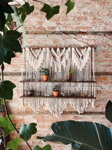 Big Macrame Wall Hanging Shelf Suitable For Cafe Or Studio <b>Decor</b> Shelf Large Aesthetic Display Or For Product Styling - Product Image 2