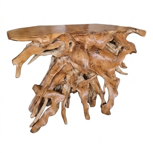 Mesa Consola Moderna de Raíz de Teca Sólida Premium para Entrada, Mueble Orgánico Natural para el Hogar - Product Image 3