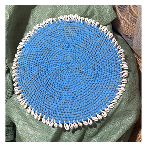 Set de table en rotin tressé fait main, motif floral |   Assiette de présentation naturelle pour une mise en scène de table élégante |   Salle à manger écologique - Product Image 3