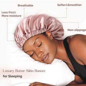 Bonnet de nuit en satin respirant pour femmes, bonnet de protection des cheveux réglable pour cheveux bouclés - Product Image 5