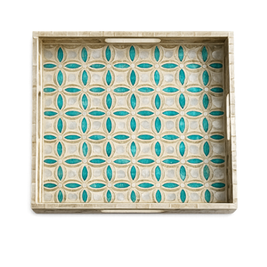 Chic Vision Mother of Pearl Inlay Tray Handcrafted Decorative Platter for Sophisticated <b>Tabletop</b> <b>Storage</b> - Product Image 1