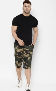 Pantalones Cortos Bermuda de Camuflaje para Hombre, Cintura Elástica, Bolsillos, Transpirables, Casuales, de Poliéster Tejido, Corte Medio - Product Image 6