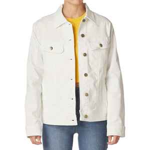 แจ็คเก็ตยีนส์ผู้หญิง OEM เสื้อแจ็คเก็ตยีนส์ลำลองสำหรับผู้หญิง เสื้อคลุมยีนส์สำหรับฤดูใบไม้ร่วง เสื้อโค้ทยีนส์ติดกระดุม แจ็คเก็ตยีนส์โอเวอร์ไซส์สำหรับสุภาพสตรี - Product Image 1