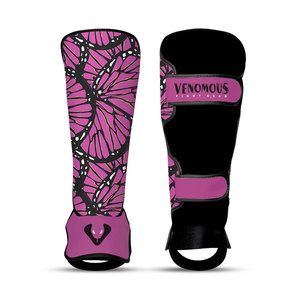 Protections de tibia en cuir Venomous Butterfly Pro, réglables, légères, durables, pour entraînement de MMA et de kickboxing, unisexe - Product Image 2