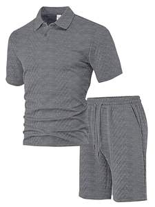Polo à manches courtes pour homme, nouvelle collection été, tissu jacquard, décontracté, sportif, léger, col rabattu, ensemble athlétique - Product Image 3