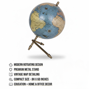 Base Giratoria Moderna de Metal para Globo Terráqueo de 8x6 Pulgadas |   Globo Terráqueo Art Deco, Decoración para el Hogar y la Oficina, Idea de Regalo Educativa, Pieza Decorativa - Product Image 5