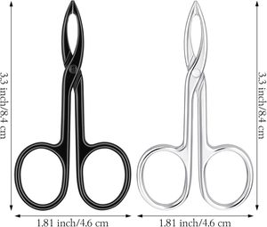 2 Piezas Pinzas de Acero Inoxidable con Mango de Tijera, Punta Fina, Reutilizables, Duraderas, Hechas a Mano, de Lujo, para Cejas y Depilación - Product Image 2