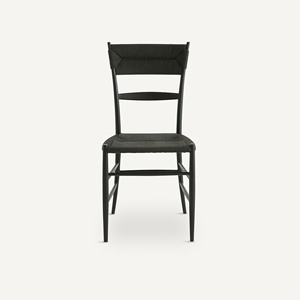 Chaise de banquet Louis en rotin noir avec dossier en cannage pour événements extérieurs, mariages et hôtels - Bravy - Product Image 3