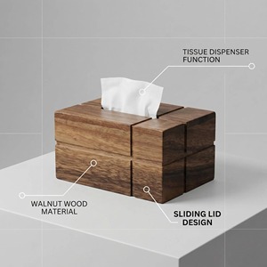 Caja de pañuelos de madera duradera, perfecta para escritorio de oficina, mesa de restaurante, habitación de hotel y uso diario comercial. Venta al por mayor desde India. - Product Image 4