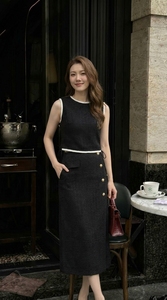 Conjunto de Vestido de Oficina de Algodón Premium para Mujer, Vestido Midi Elegante e Informal para el Trabajo, Transpirable, Ecológico, con Logotipo Personalizado, OEM, ODM, Venta al Por Mayor - Product Image 4
